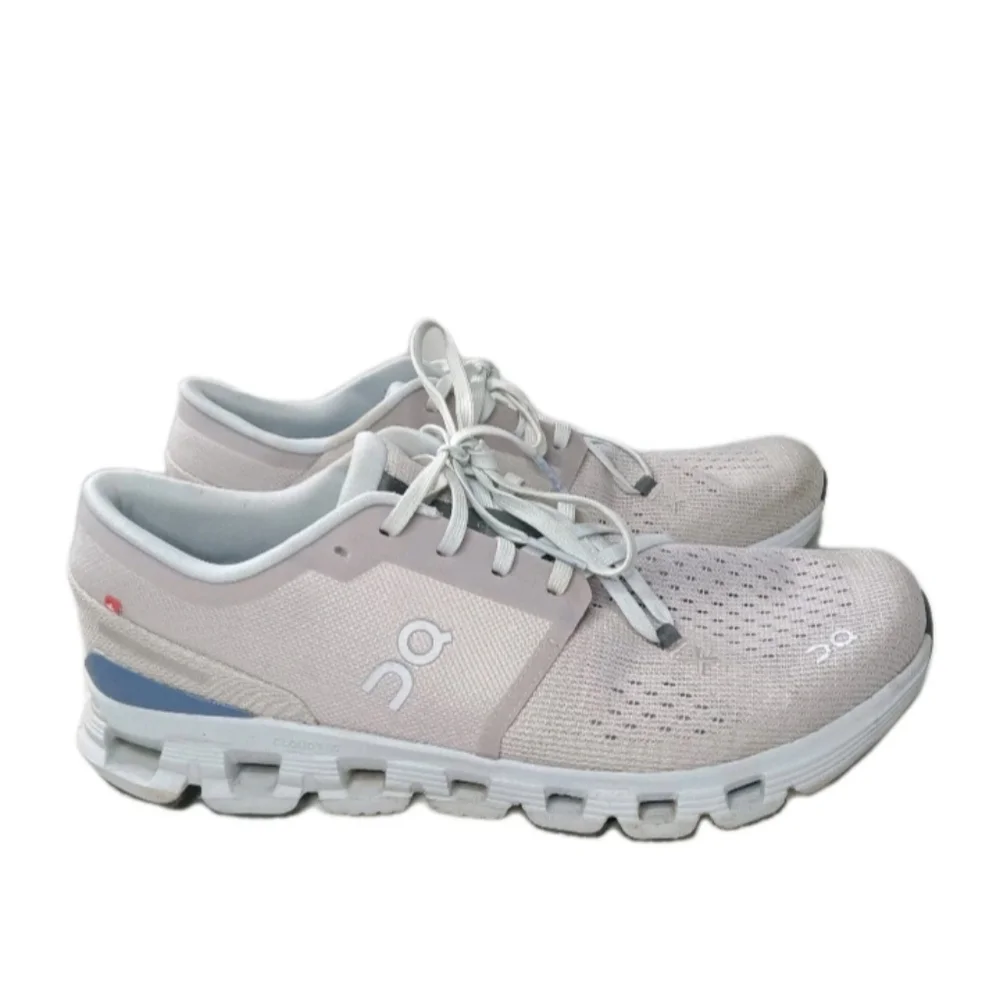 ON Running Cloud X 4 Shoes Women's Size 10.5 Sneakers Silver Chambray
